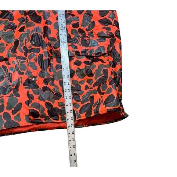 Vtg Lake N Trail Camo Hunting Jacket Mens Size XL Orange Vinyl Deer Quilted Rain - Picture 6 of 6